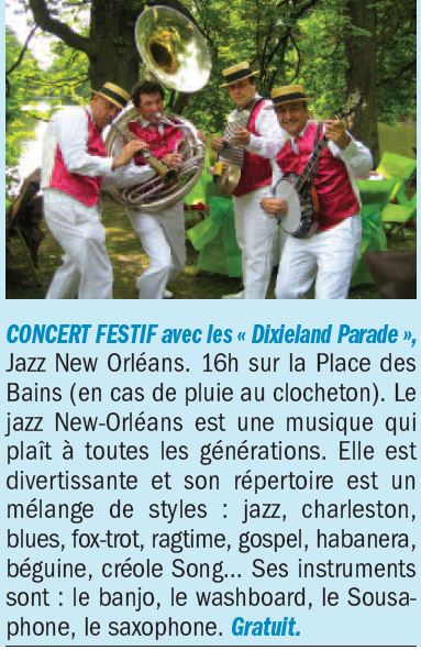 Concert de jazz new orleans avec le groupe DIXIELAND PARADE